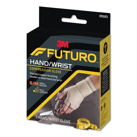 Futuro Energizing Support Glove, Small/Medium, Fits Palm Size 6.5 in. - 8.0 in., Tan 09183EN